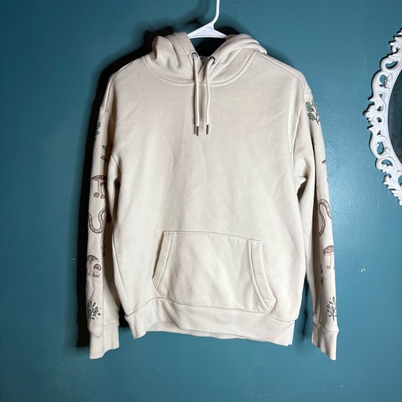 Hollister Other - Hollister Cream Hoodie with Botanical graphic along both sleeves
